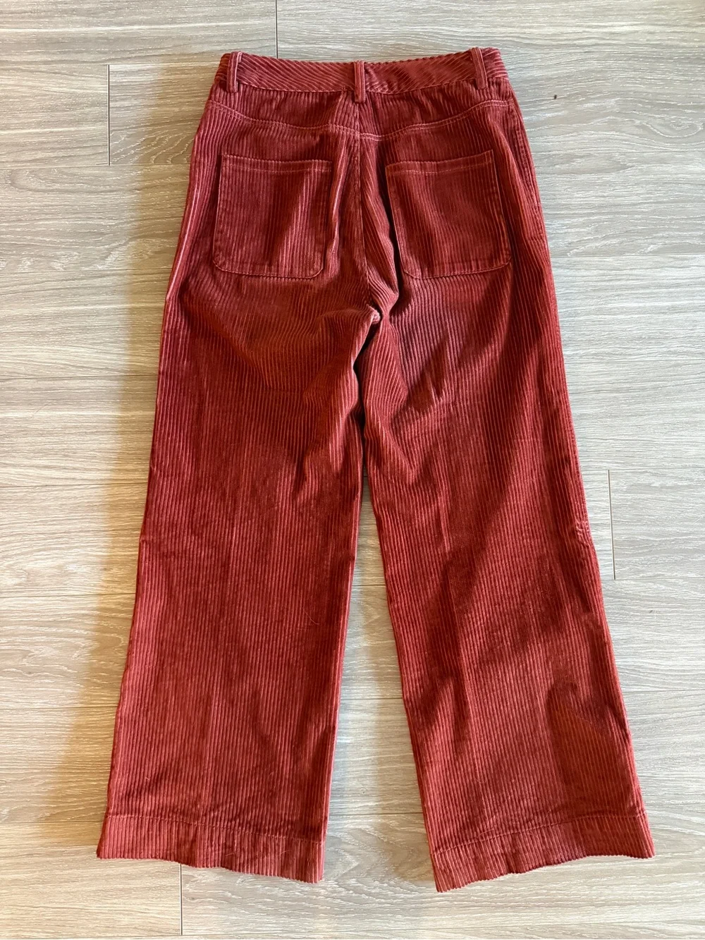 Ulla Johnson Cord Pants Copper High Rise Wide Leg size 8 Corduroy Designer - Picture 8 of 12